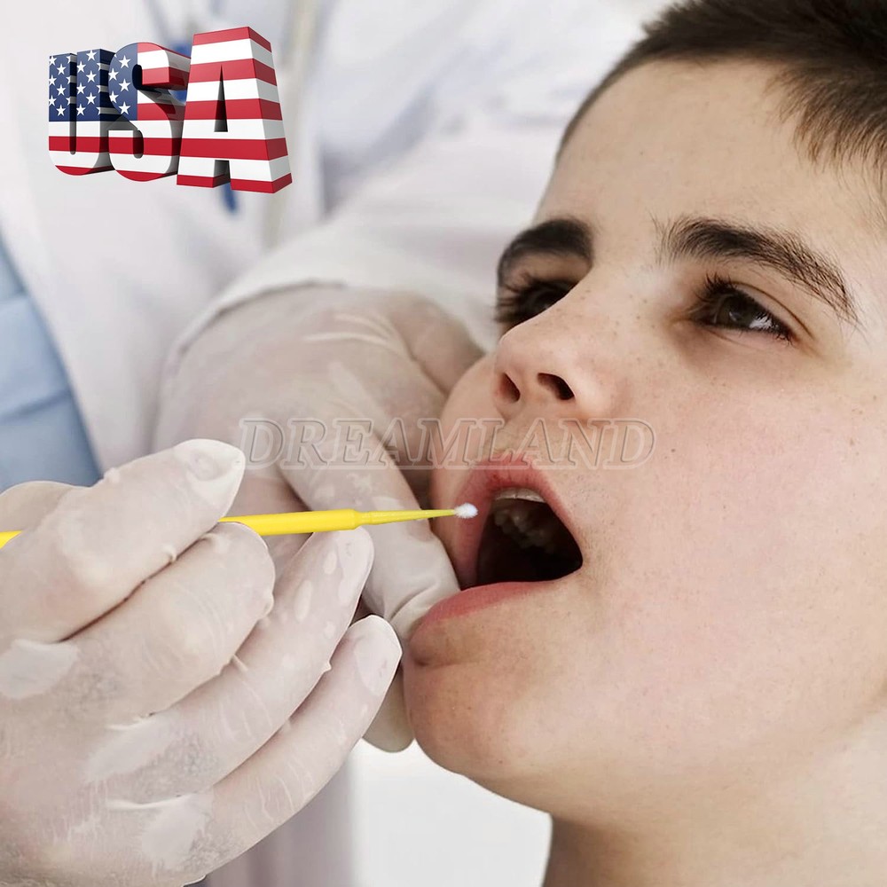 100 Microbrush Micro Brush Applicator Tips Regular Yellow 2.0 mm