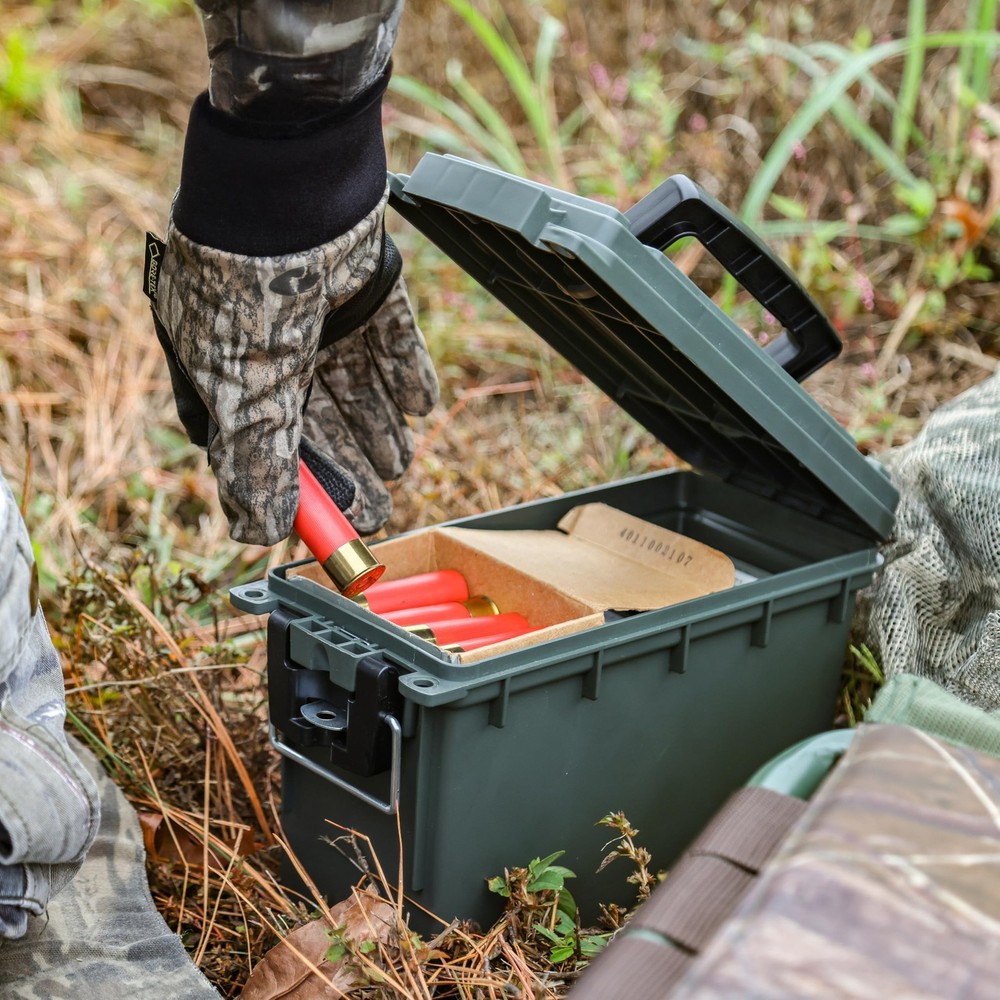 30 Cal Ammo Storage Box 2-Pack Stackable Water Dust Resistant Green Handle