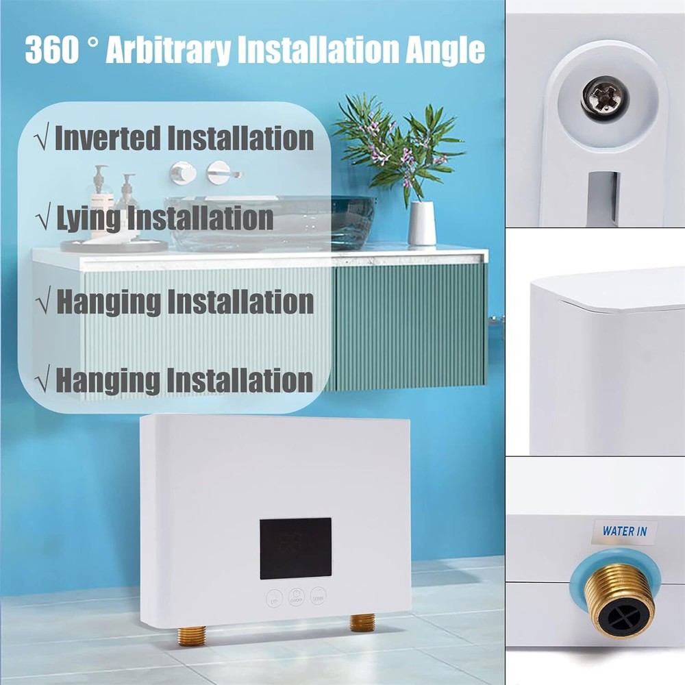 110V KITCHEN ELECTRIC HOT TANKLESS WATER HEATER SHOWER INSTANT BOILER BATHROOM