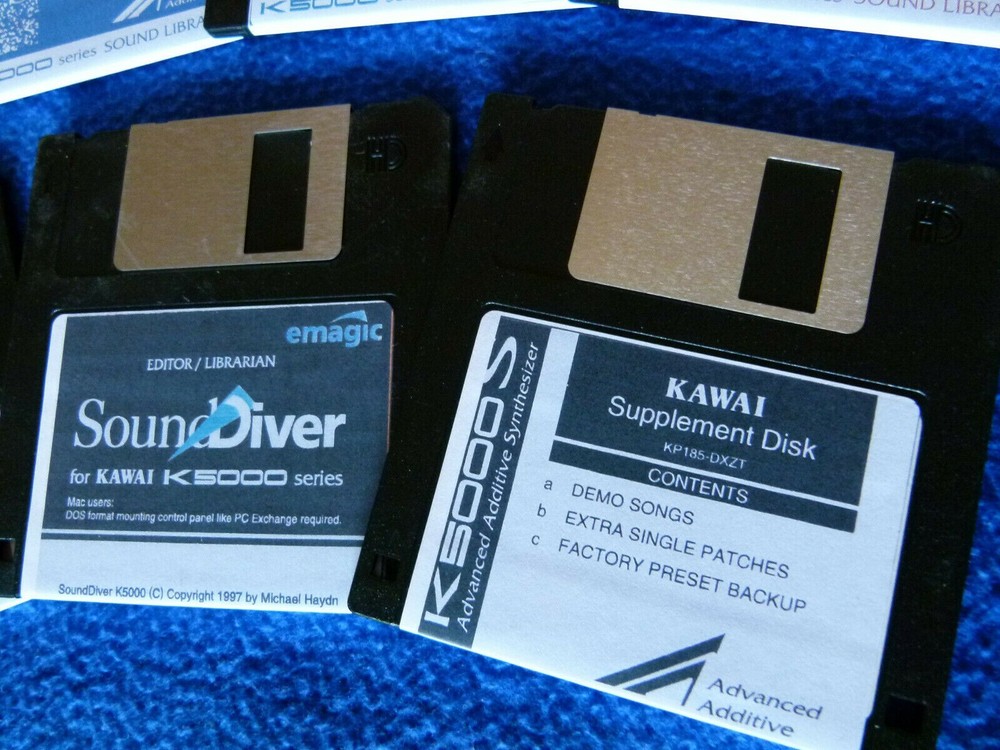 Kawai K5000S K5000W & K5000R FLOPPY DISK Sound Library! 7 DISK SET!!