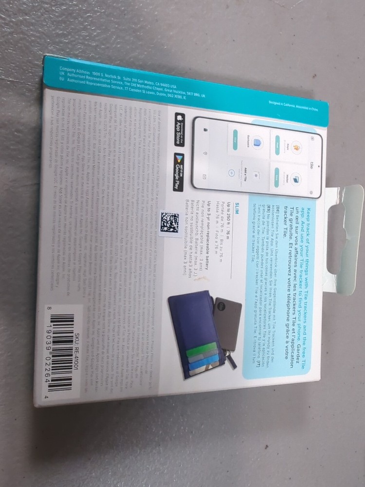 Tile Slim Thin Bluetooth Tracker For Wallets & Narrow Spaces