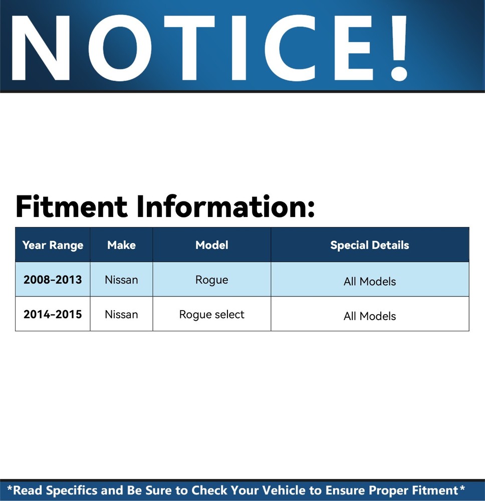 Front Inner & Outer TieRod End Links + Boots for 2008-2012 2013 Nissan Rogue