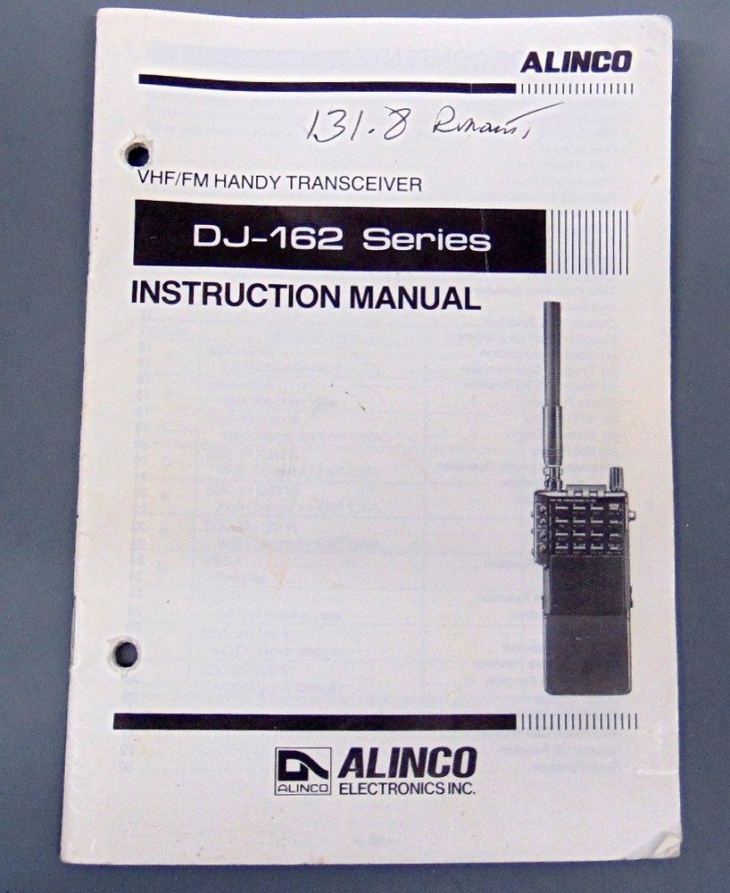 Alinco DJ-162 VHF Two Meter Ham Transceiver ORIGINAL PRINTED MANUAL Not a Copy