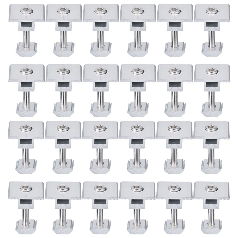 24Pcs Solar Panel Middle Clamp 35mm Aluminium Solar Panel Mount Mid Clip US