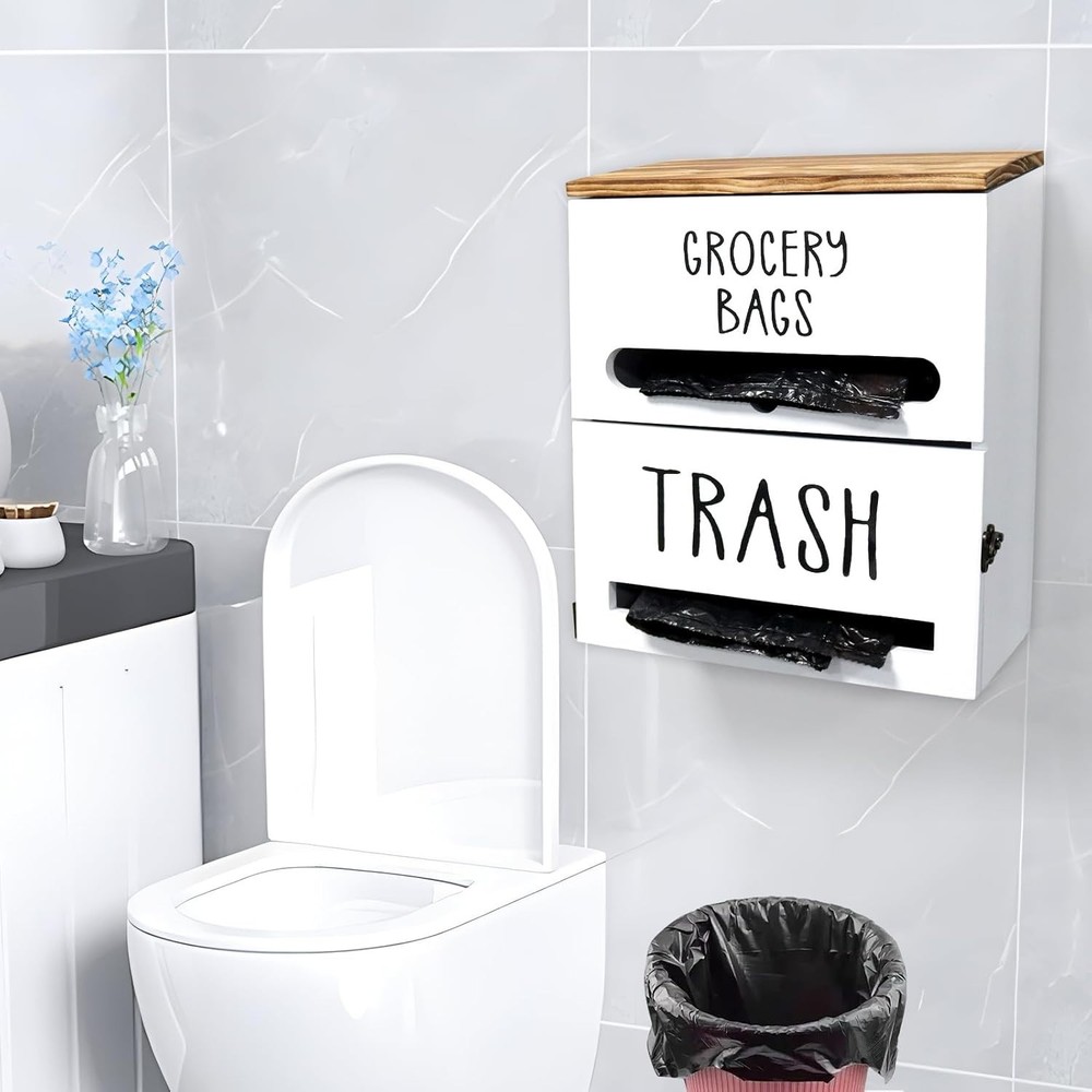 Versatile Wall-Mounted Trash Bag Organizer for Kitchen, Garage & Laundry