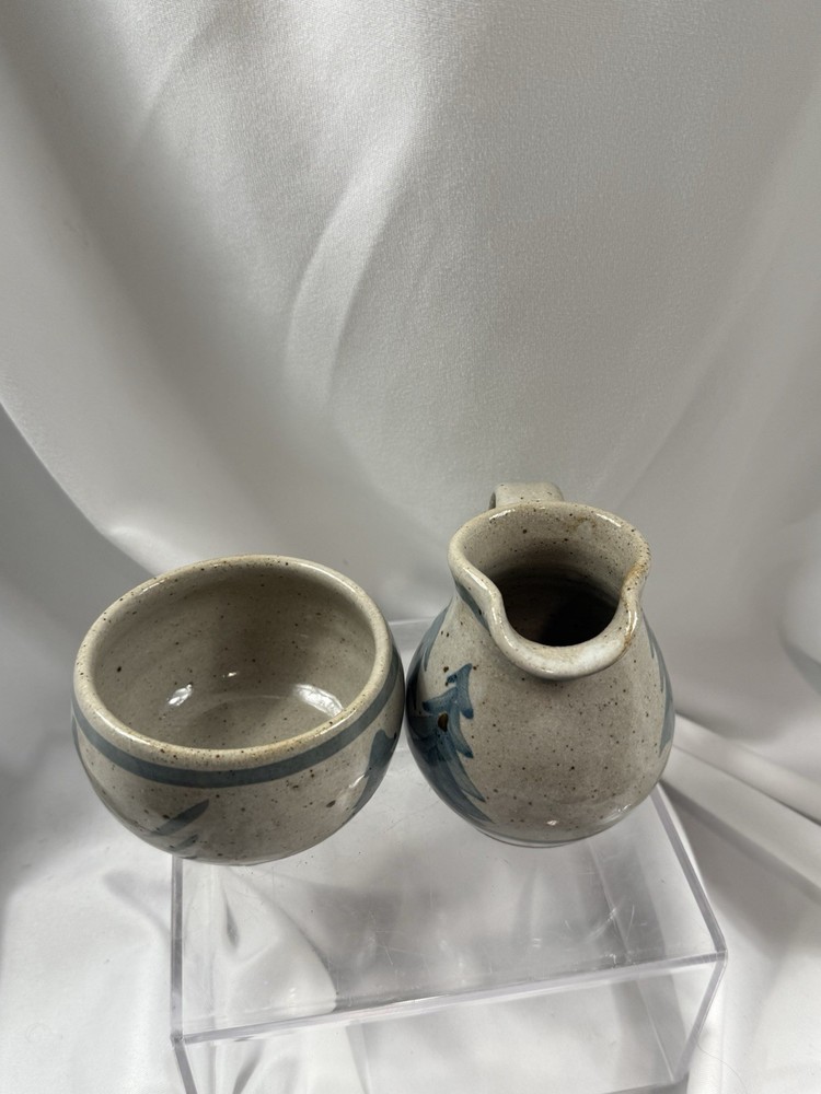 Artisan Pottery Sugar & Creamer Evergreen Trees
