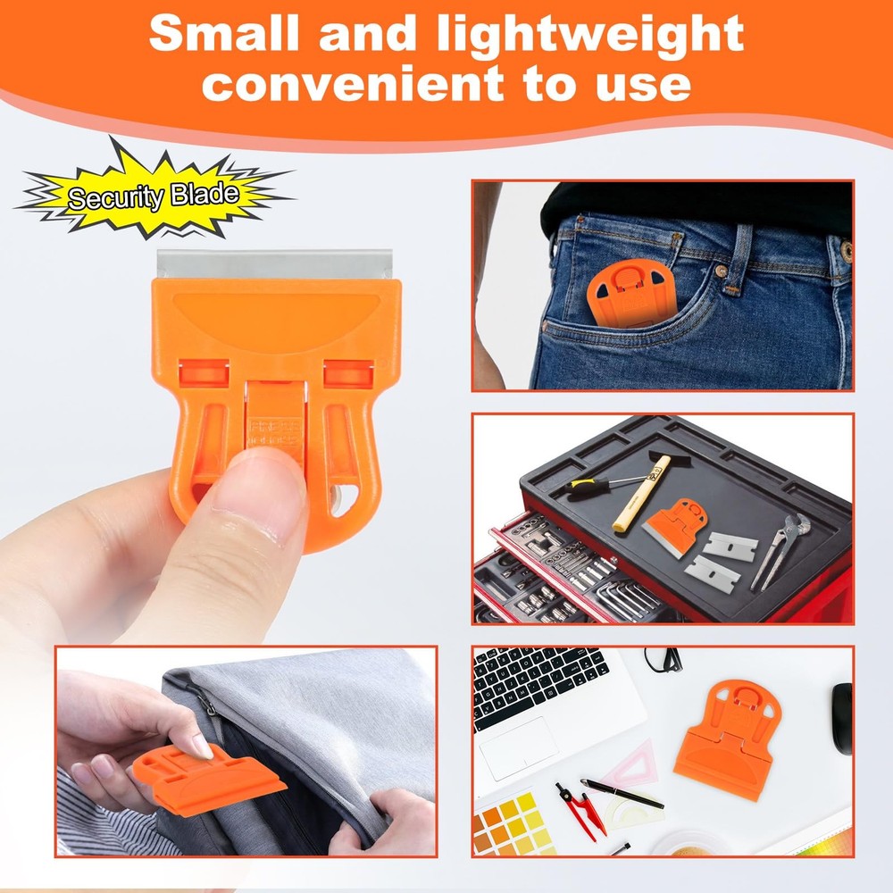 WEGAZ-4 Pcs Mini Plastic Razor Blade Scraper Tool-Suitable for Cleaning...