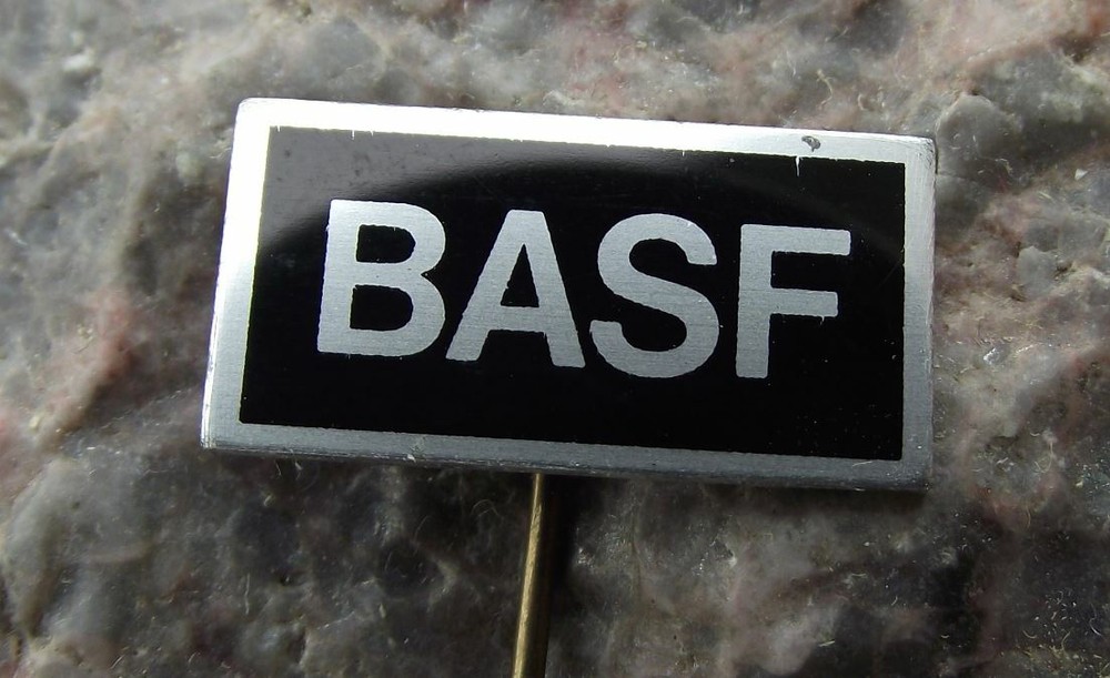 BASF German Vintage Computer Mainframe Consumer Electronics Technology Pin Badge
