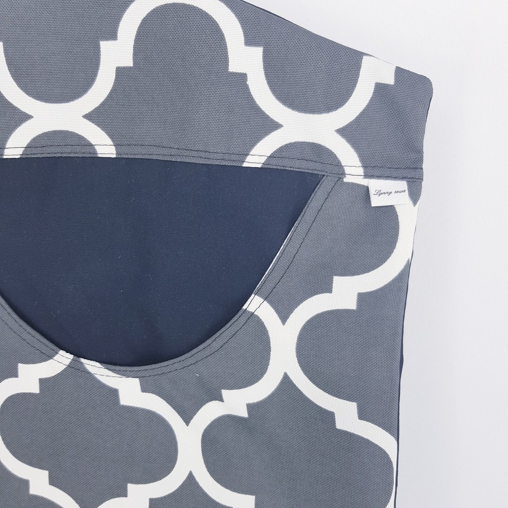 Peg Bag Handmade Grey White Patterned Lined Laundry Clothes Peg Holder