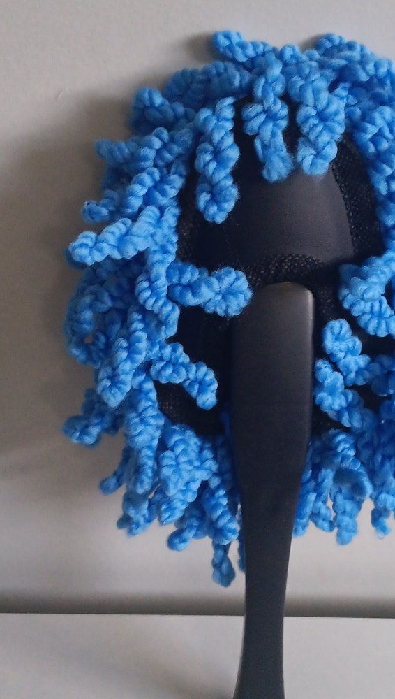 Blue Microfiber All-Purpose Duster with Plastic Handle, Black Accent