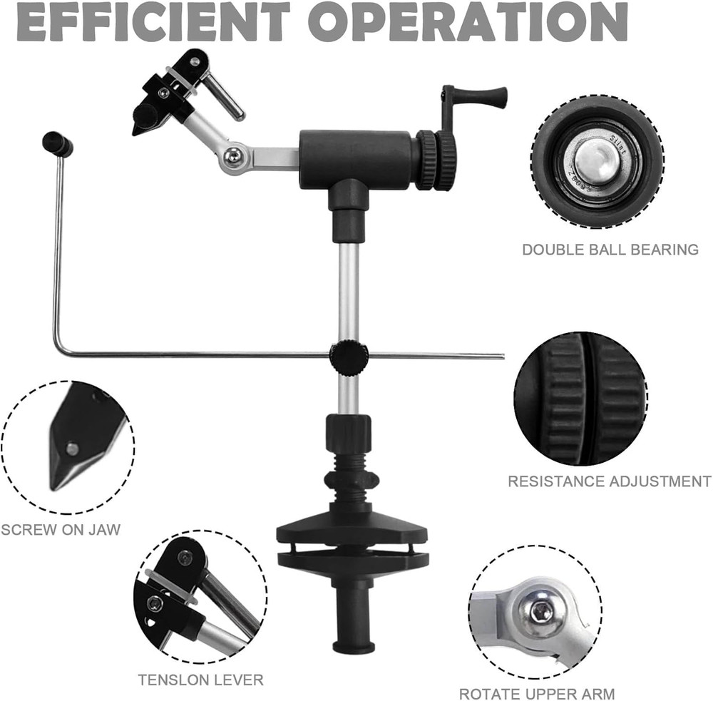 Microgrip II Generation Rotary Fly Tying Vise – Complete Vise, Tools & Materials