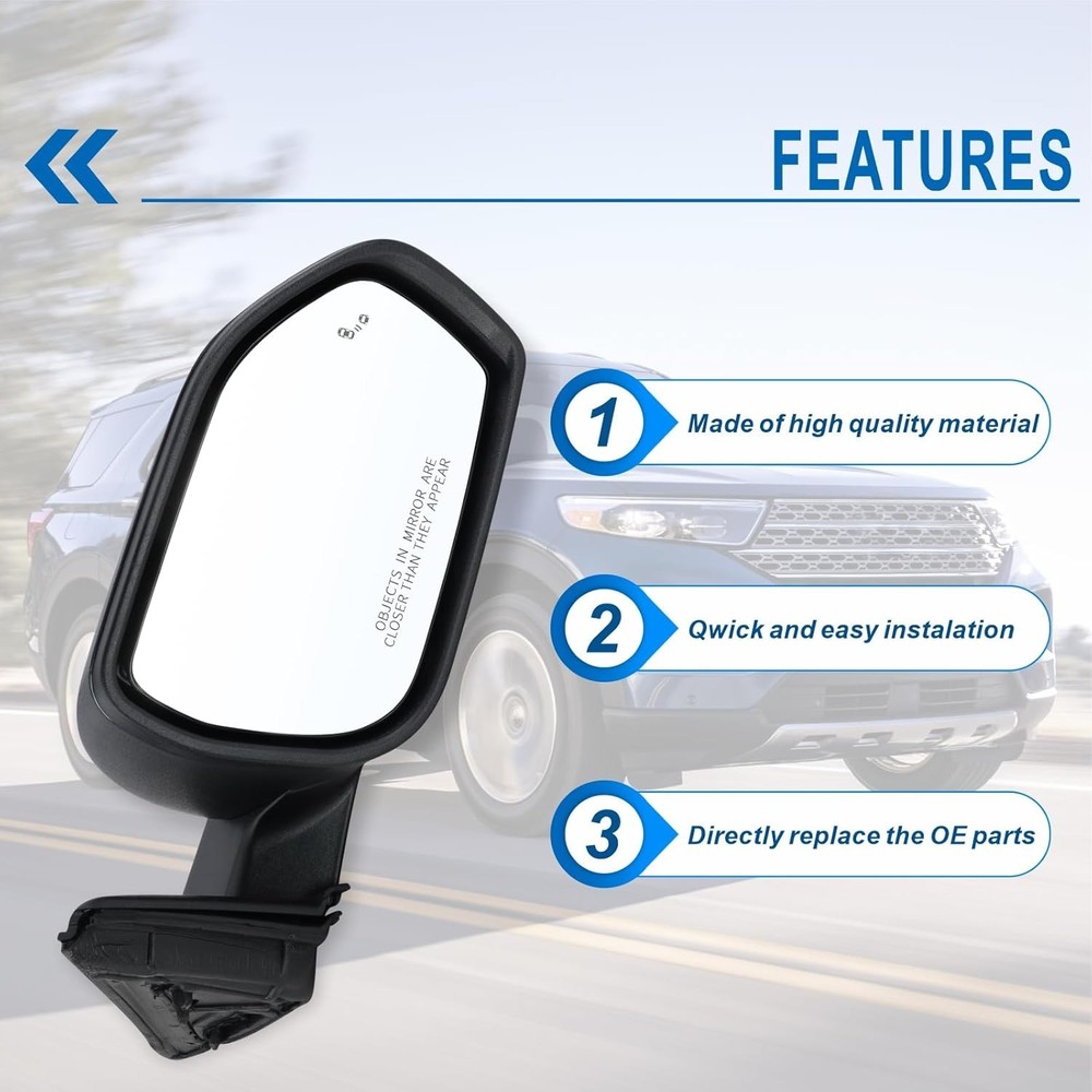 Ford Explorer Right Mirror 2020-2025 Manual Fold