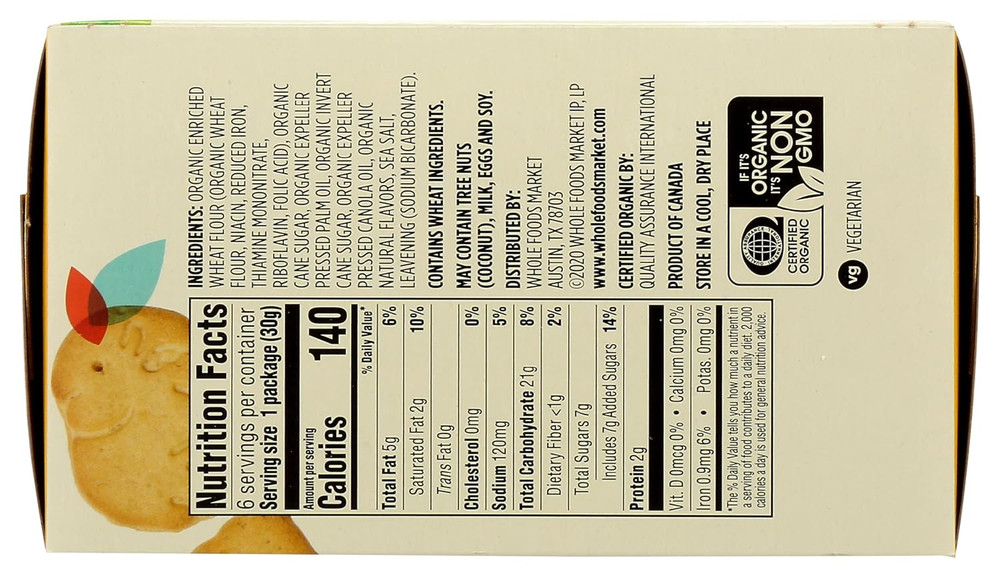 , Organic Multi Pack Vanilla Animal Cookie, 6.3 Ounce
