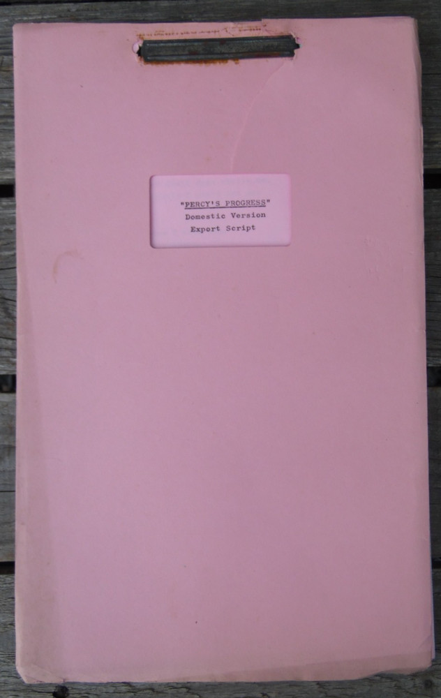 Vintage "PERCYS PROGRESS" Original Domestic Version Export Movie Script 1974
