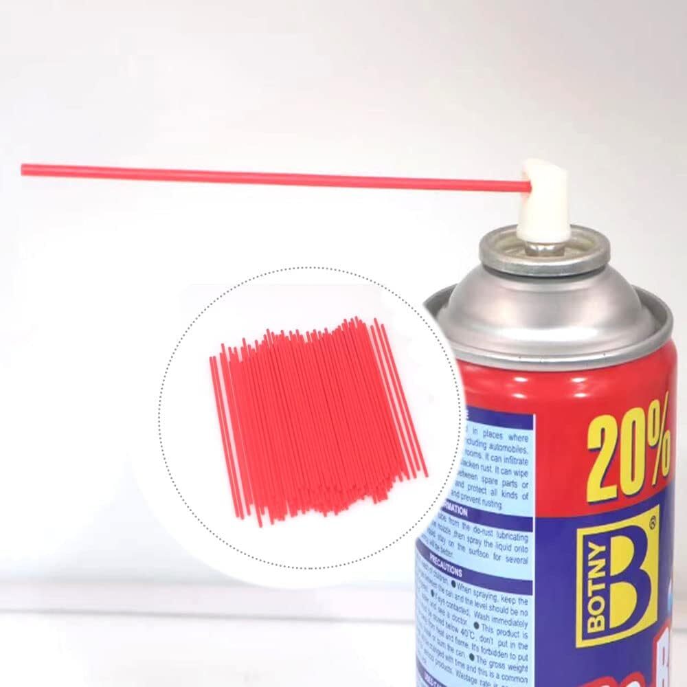 50 Pack 5Inch Red Plastic Spray Can Straws Replacement Aerosol Can Extension Tip