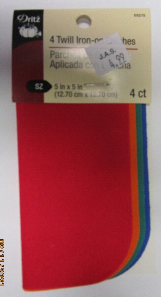 DRITZ..4 TWILL IRON-ON PATCHES