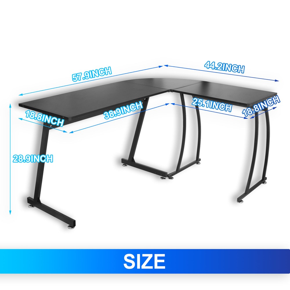 58" L Shaped Computer Desk L Shaped Corner Desk Laptop Study Writing Table