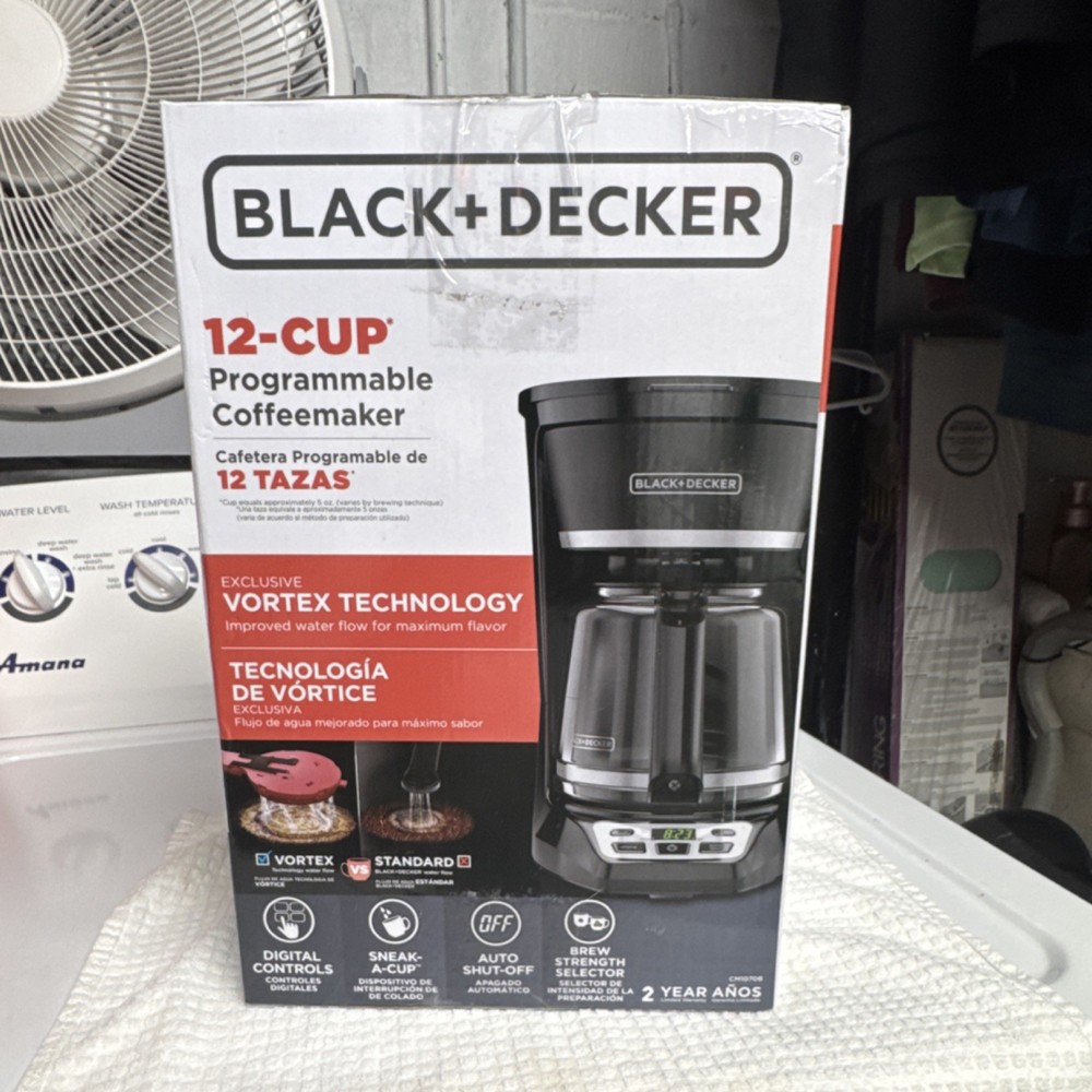 BLACK+DECKER 12-Cup Programmable Coffeemaker Black Vortex Technology