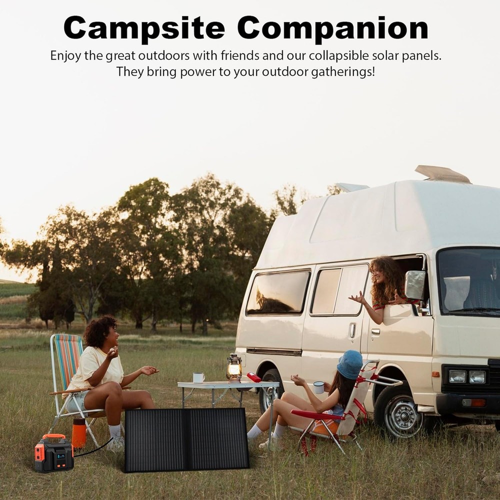 12V 100W Foldable Off Grid Solar Panel Folding Solar Charger Camping Refurbished