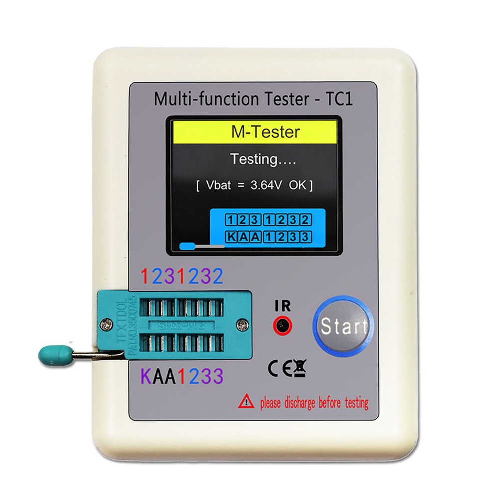LCR-TC1 1.8" TFT Screen Transistor Meter Tester for Diode Triode Capacitor Tool