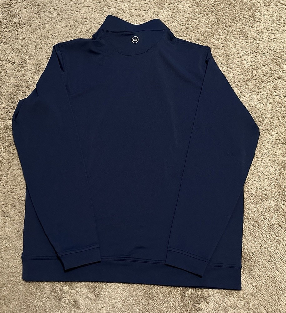 Peter Millar 1/4 Zip Sweater Mens Large Pullover Perth Performance Golf Blue