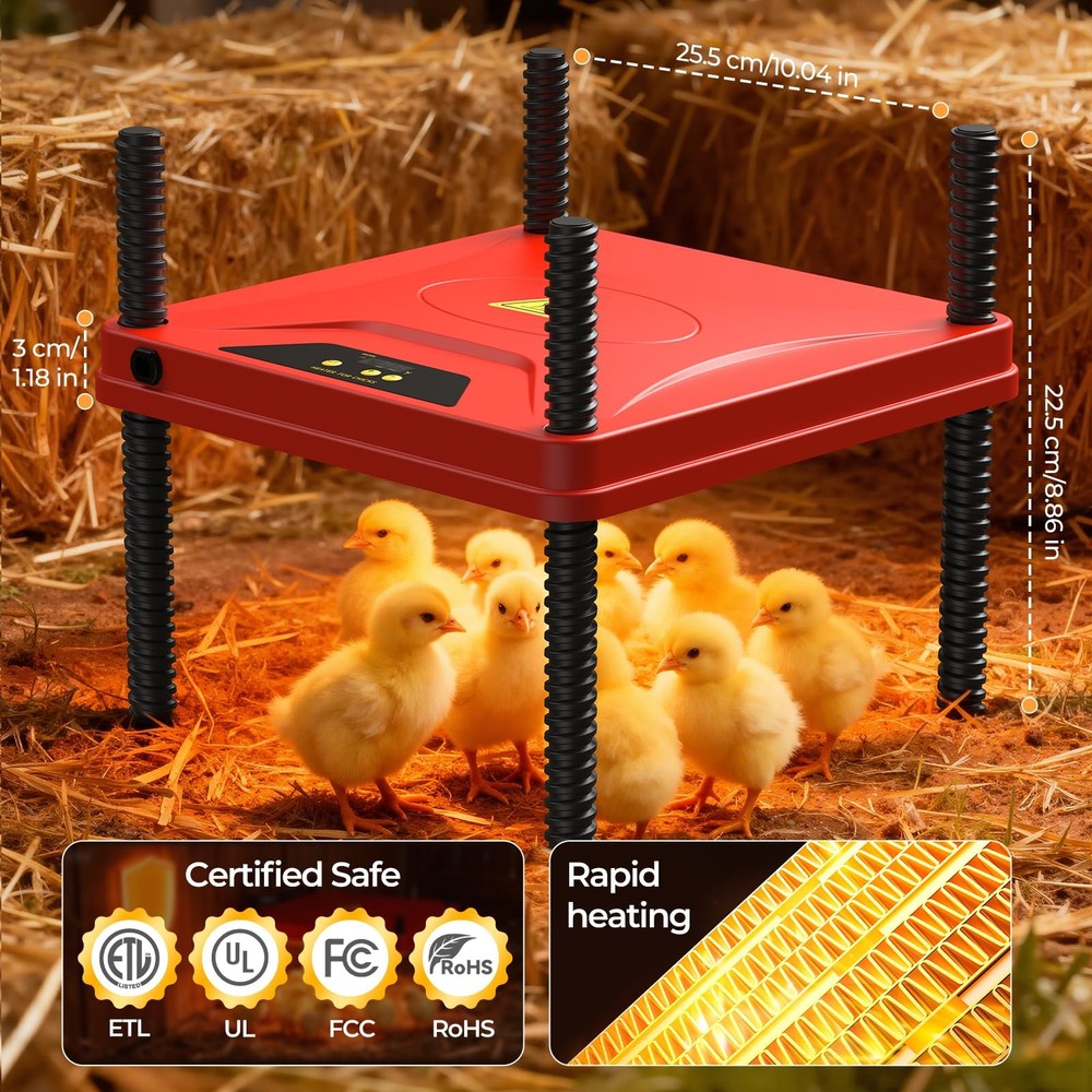 Chick Brooder Heating Plate for Winter, Chick Heating Plate with Thermal Prot...