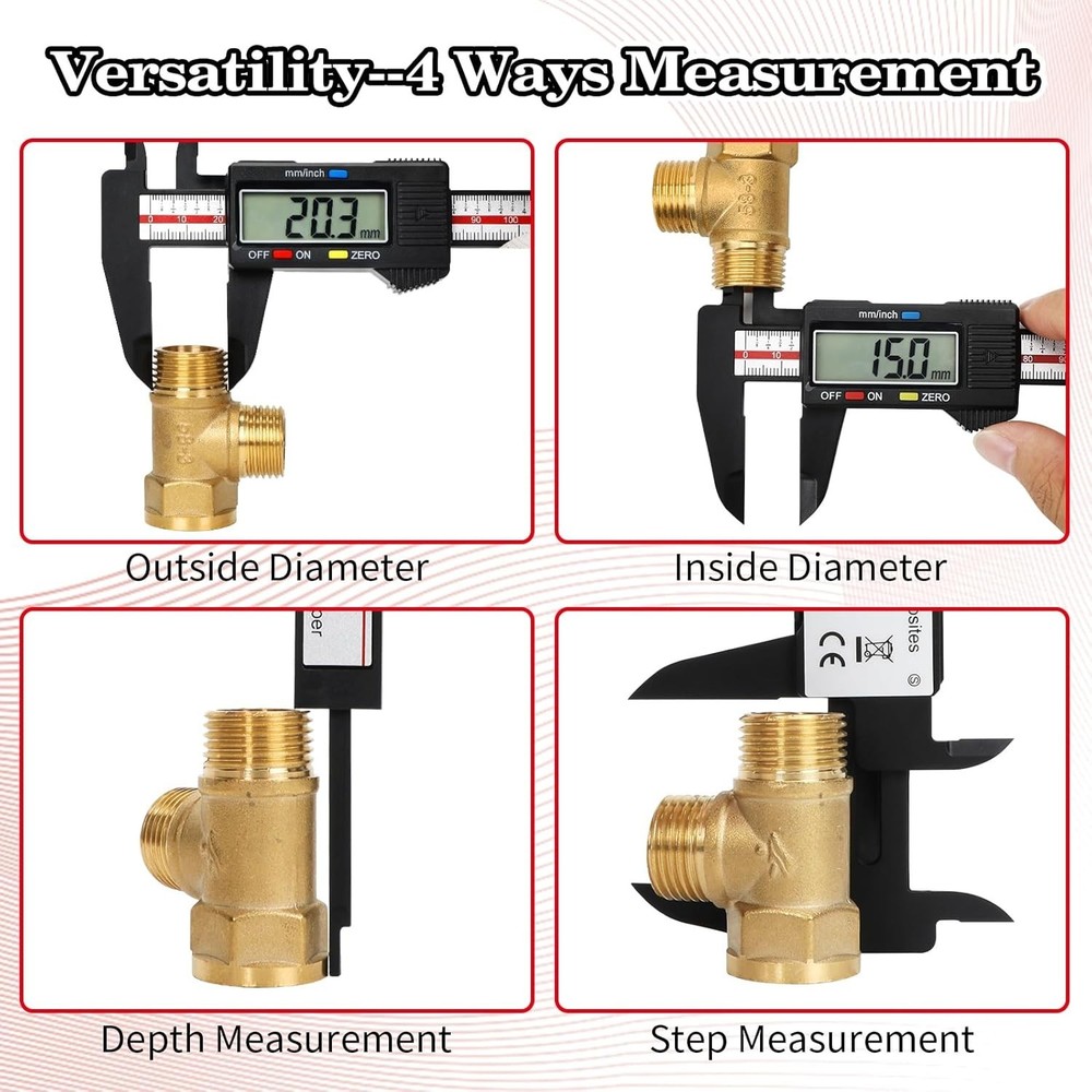 Precision Measuring Tool: 6'' Digital Caliper with Inch/mm Conversion Included