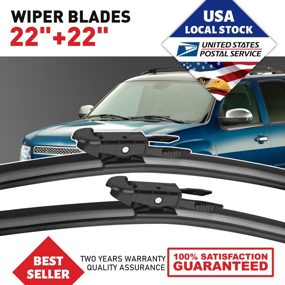 Set of 22"OEM Quality Front Driver & Passenger Side Windshield Wiper Blades