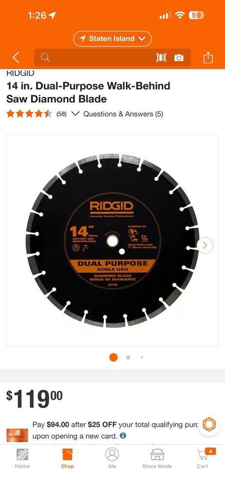 RIDGID 14 in. Masonry Diamond Blade