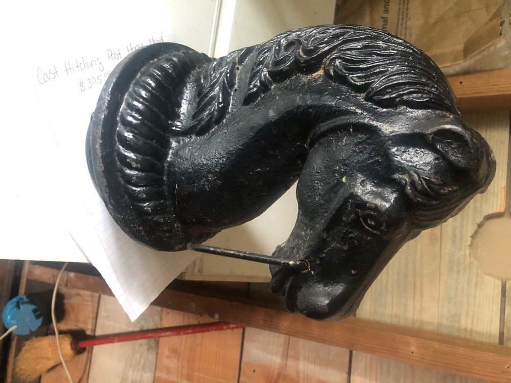 Vintage Cast Iron Hitching Post Horse Head 