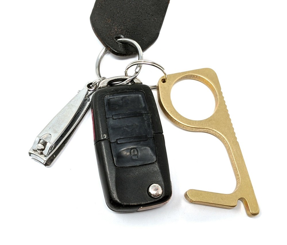 Premium Antimicrobial EDC Hands Free Push Pull Door Opener No Touch Multi Tool