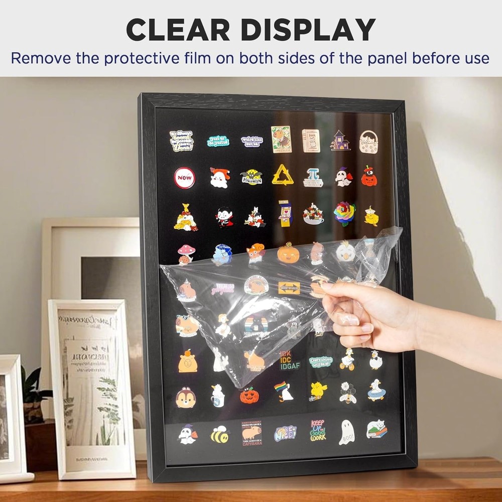 14x19 Pin Display Frame, Pin Collection Shadow Box, Wall Mount Pin Display Ca...