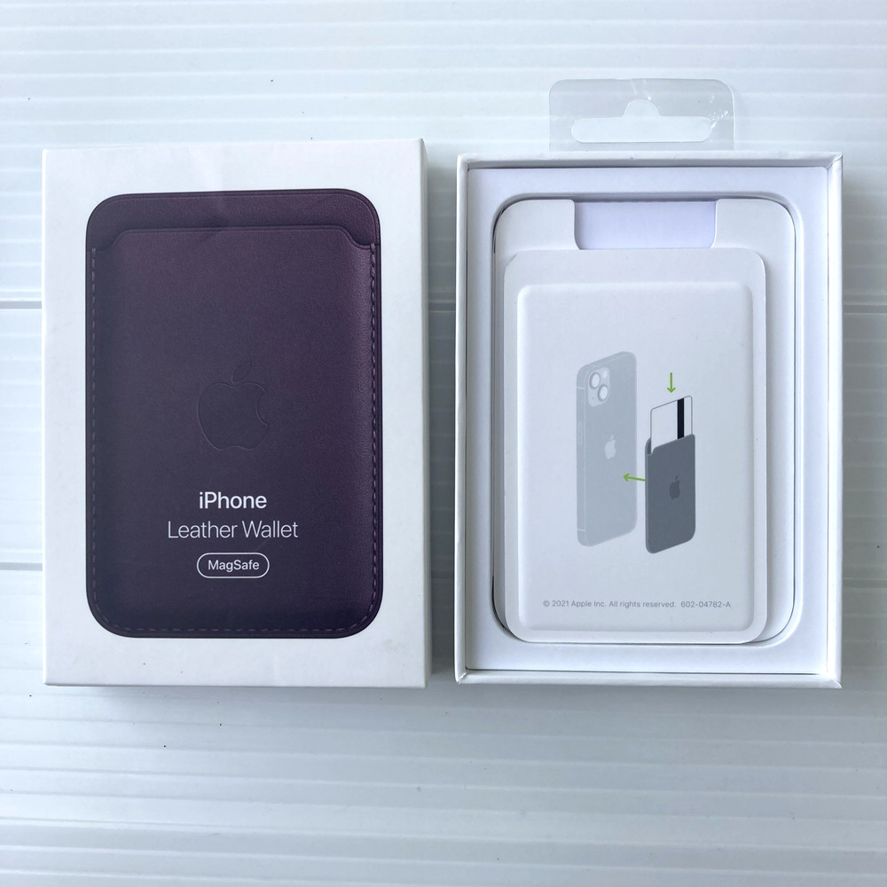 ***BOX ONLY*** OEM IPHONE Leather Wallet Dark Cherry - empty box