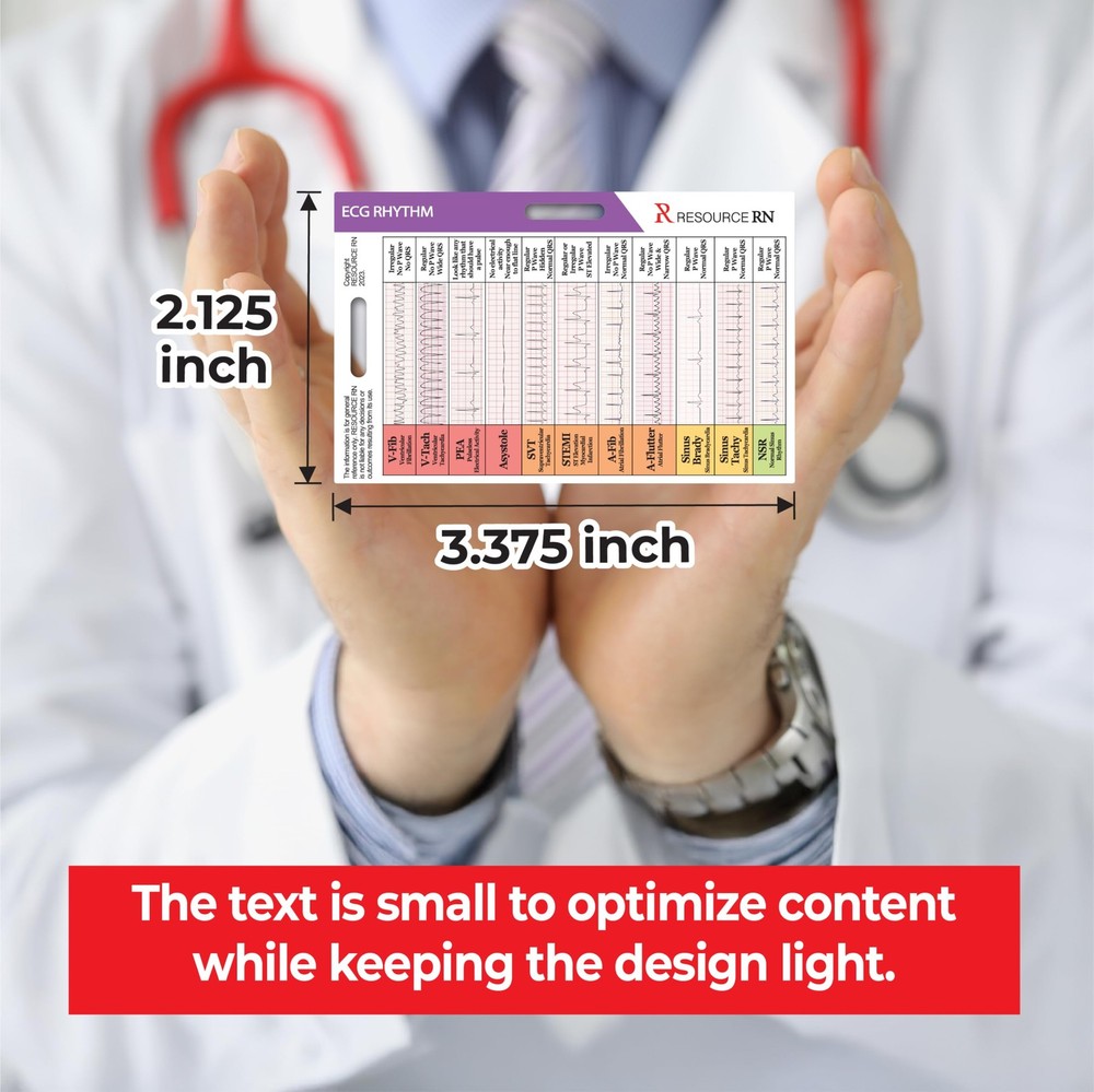 EKG Rhythm Interpretation - Compact & Portable Reference Card – Rapid Interpr...