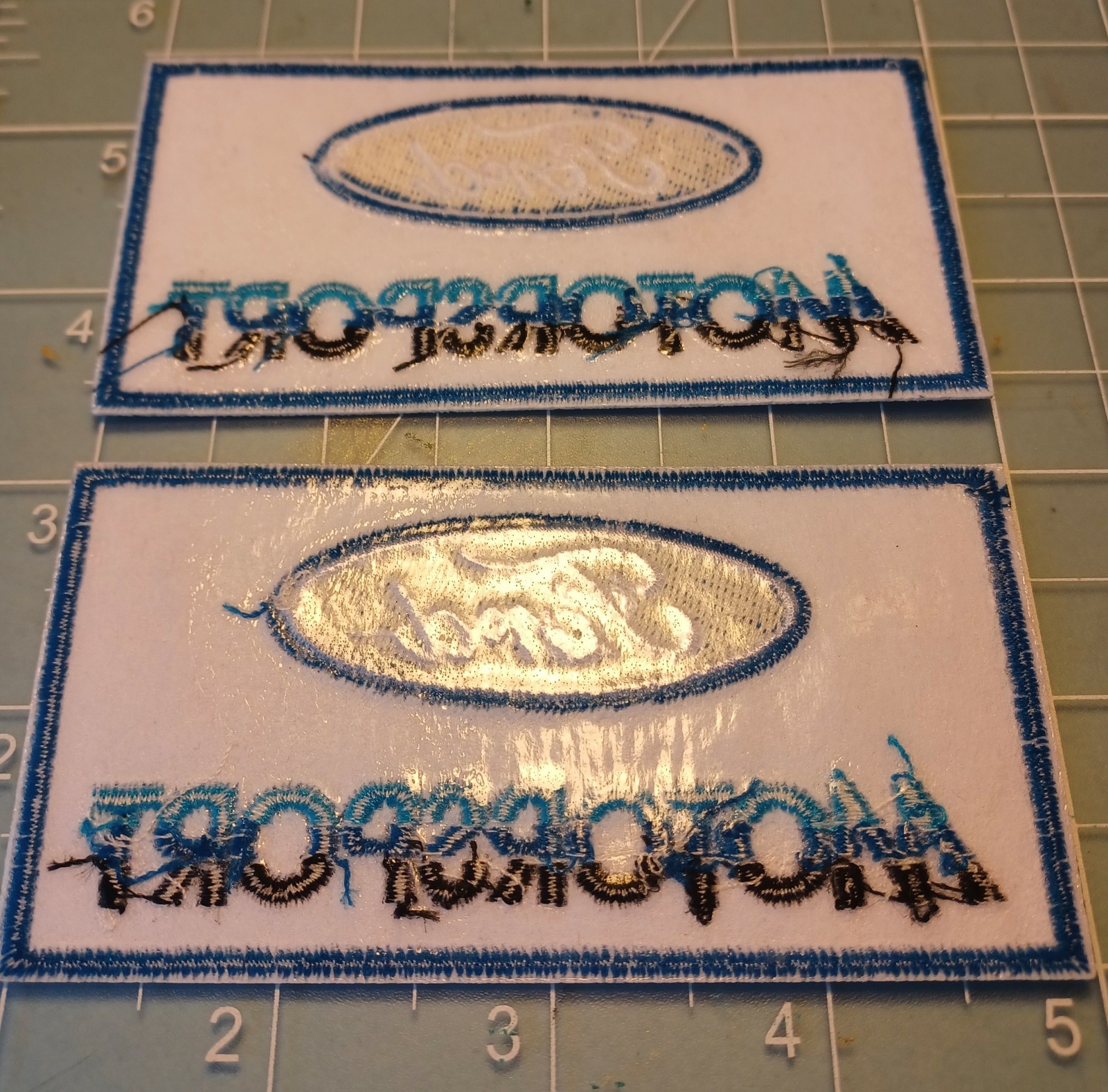 Ford Motorsport Embroidered Iron-On Patch 4x2" Set Of 2 NEW Mustang FREE SHIP