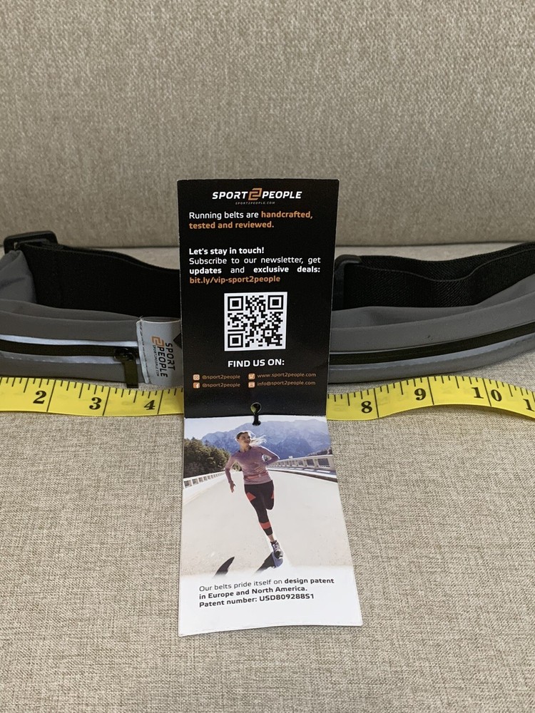 Sport2People Running Belt Classic - Black. NWT