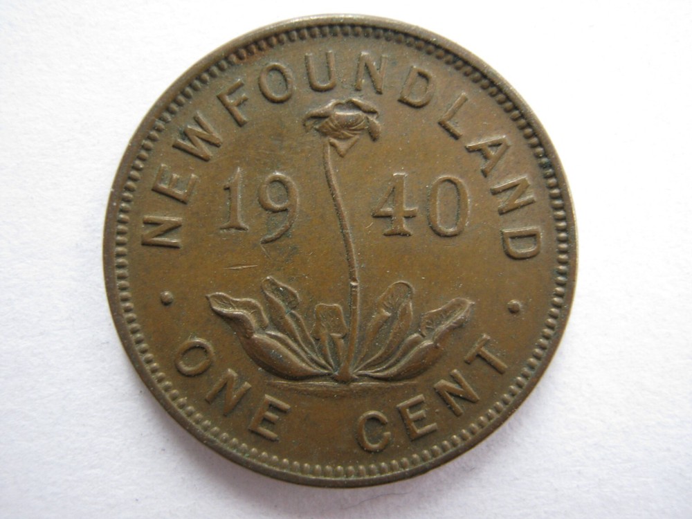 Canada Newfoundland 1940 bronze One  Cent A UNC toned