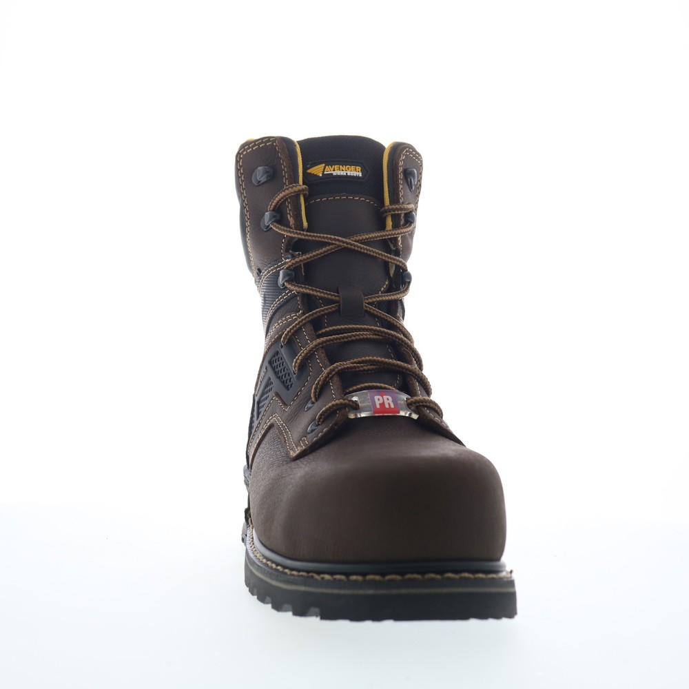 Avenger A-Max Dozer 8 - Composite Toe WP EH PR SR Mens Brown Wide Work Boots
