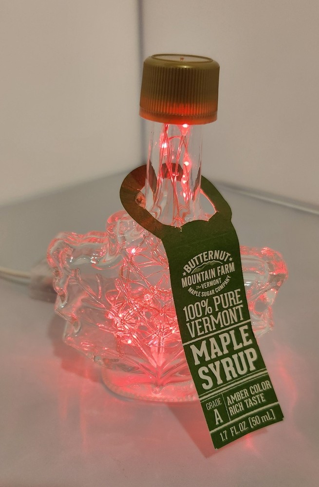 USB Lighted (RED) Maple Leaf (Maple Syrup) Bottle