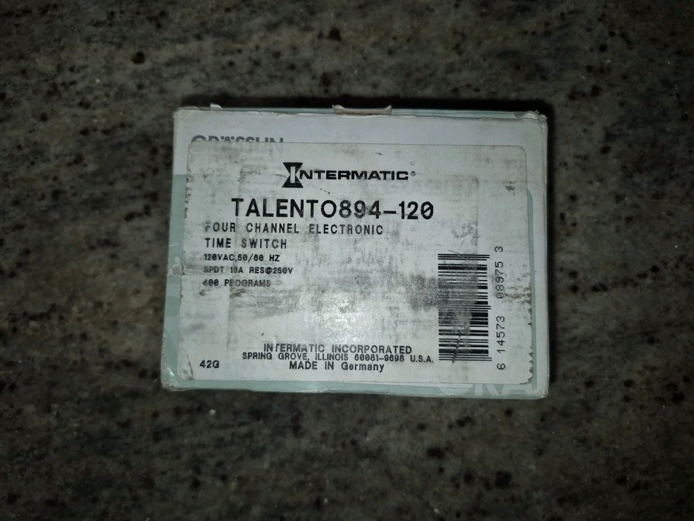 Intermatic TALENTO894-120 Four Channel Electronic Time Switch ~ Grasslin