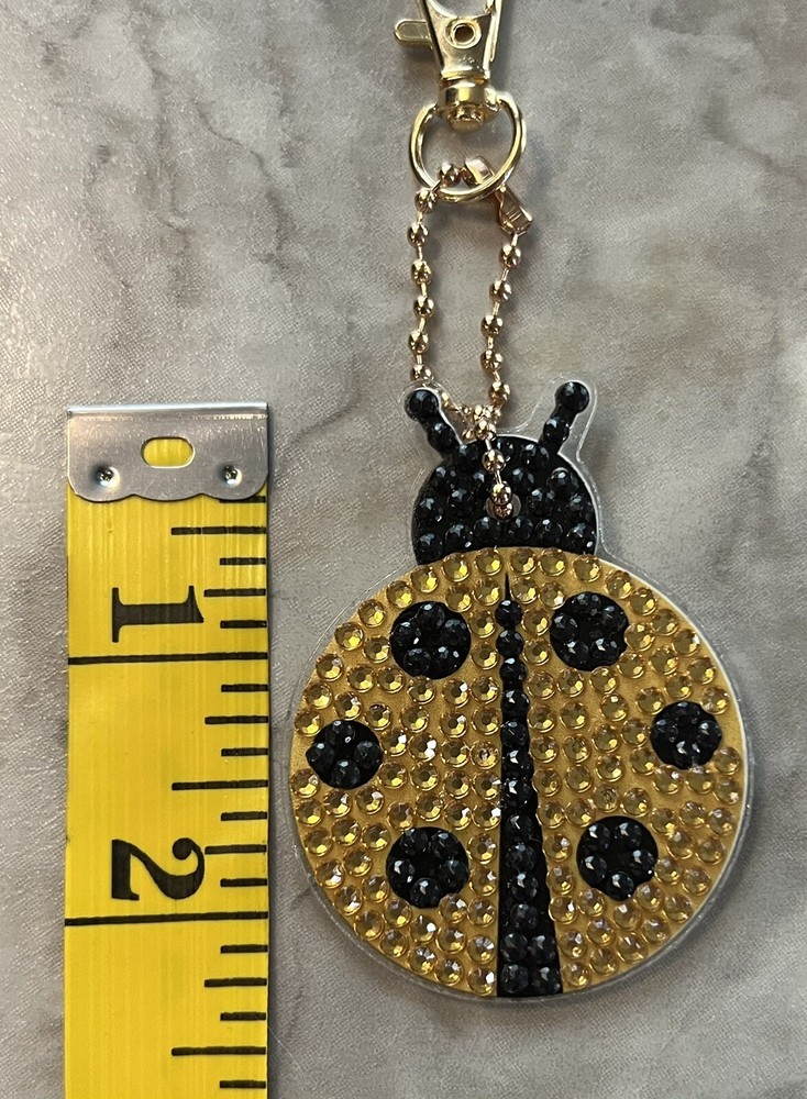 Diamond Painted Keychain / Ornament Yellow Lady Bug