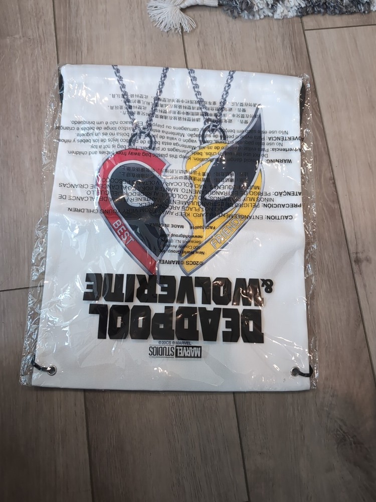 Deadpool & Wolverine Best Friends Drawstring Backpack Bag Marvel Studios New