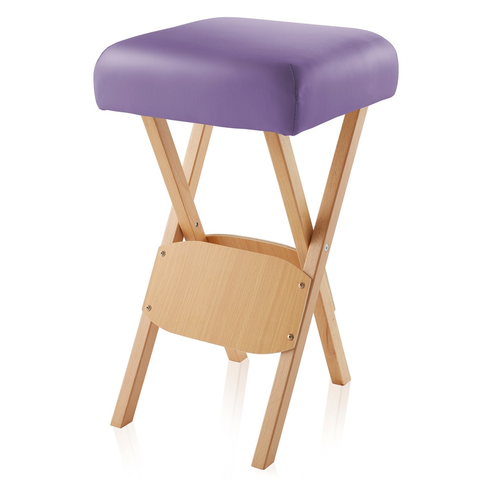 Portable Wood Folding Massage Stool - Lavender