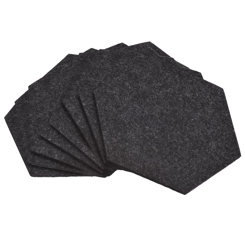 Felt Coasters 9pcs Hexagonal Tampons, Dark Grey