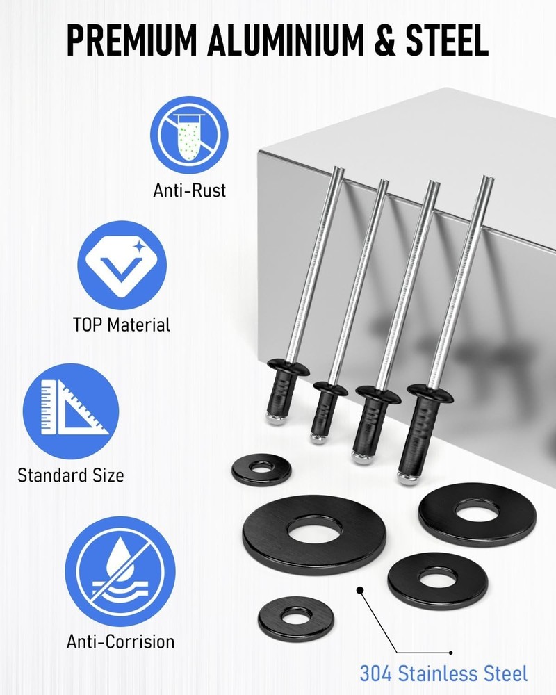 Stainless Steel Washers Kit with Rivets