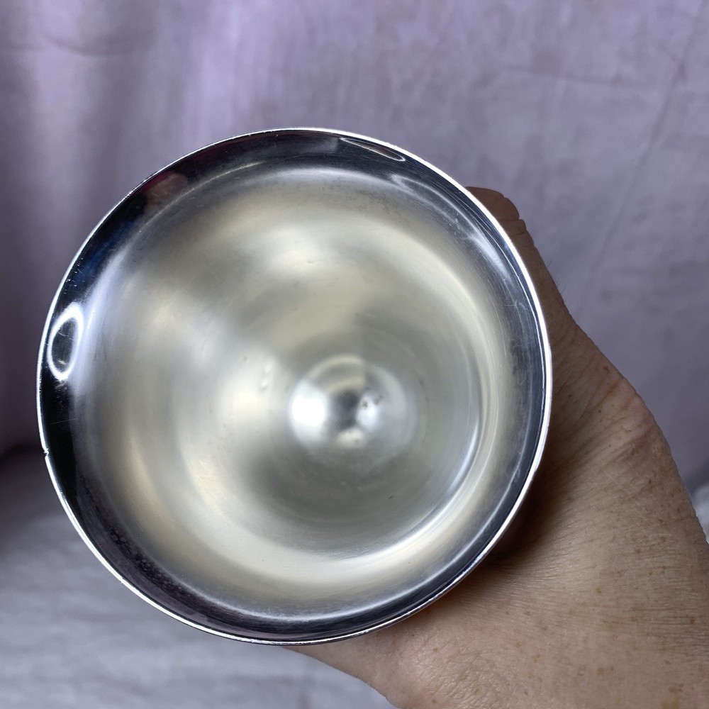 Vintage Large Silver Plated Fox Head Stirrup Cup 5” tall *READ*