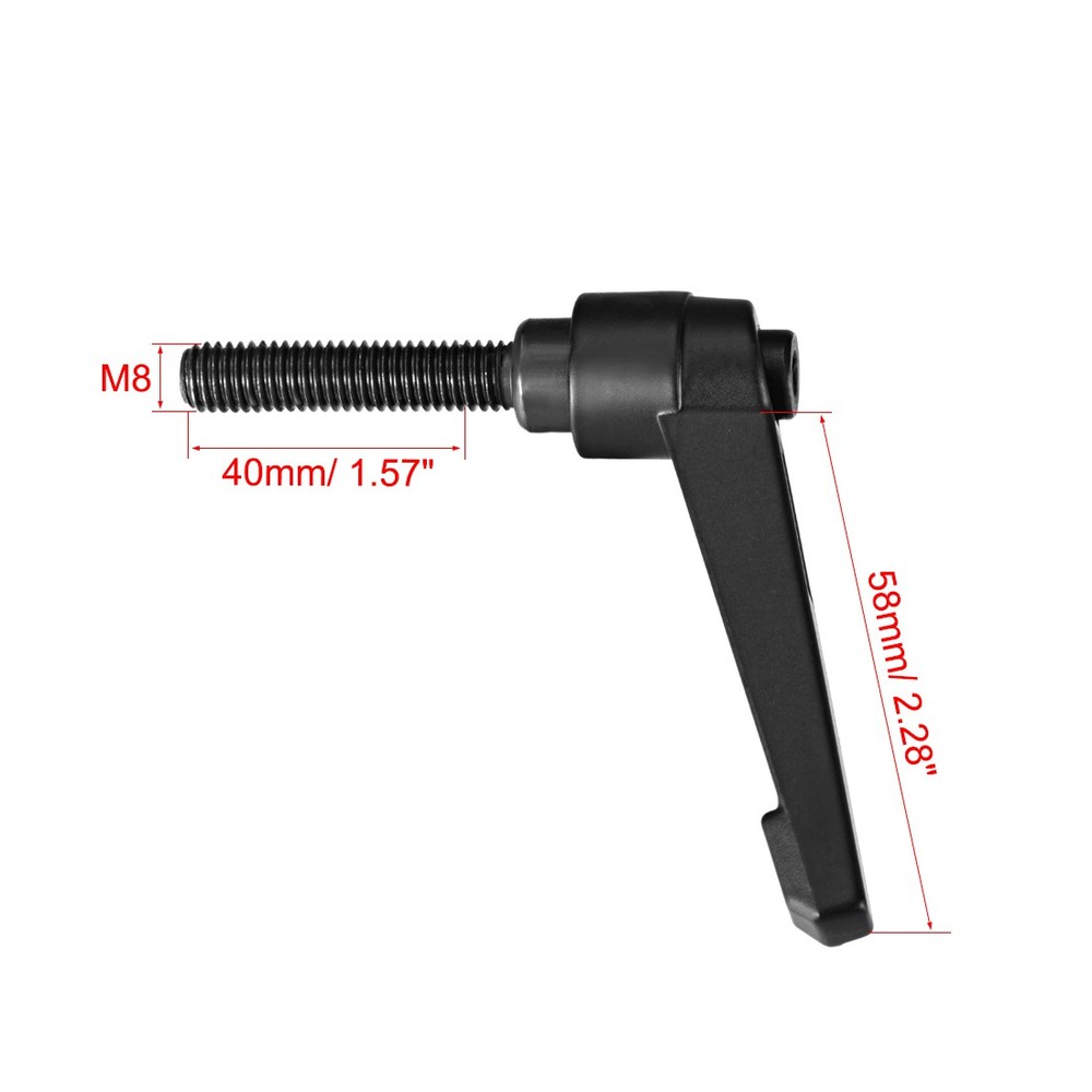 5Pcs M8 x 40mm Handle Adjustable Clamping Lever Thread Male Threaded Stud