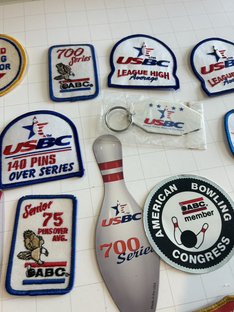 vintage bowling patch's and some extras Lot