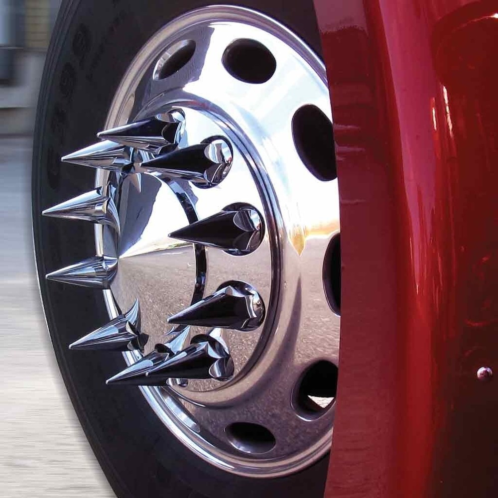 33MM X 4-1/4" CHROME PLASTIC TALL CYLINDER NUT COVERS - THREAD-ON (60-PACK)