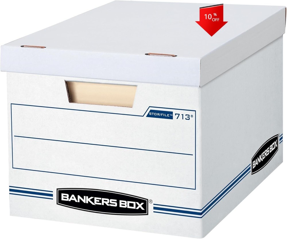 12 Pack Standard Duty File Storage Boxes, Standard Assembly,   (0071301)